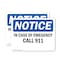 Signmission In Case Of Emergency Call 911, 10 in W x Rectangle, Vinyl Decal OS-2PACK-NS-D-710-L-13652 - alternate 1